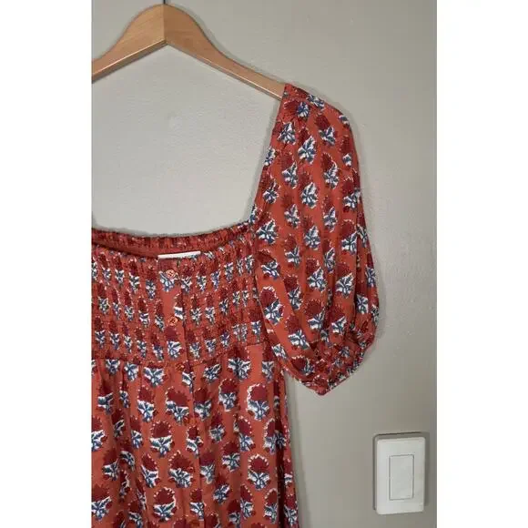 Emerson Fry India Collection Santiago 3 Maxi Dress Carmen Flowers Satin XS/S - Picture 8 of 12